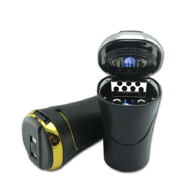 

chiziyo luxury portable led light car ashtray cigarette lighter universal cigarette cylinder holder with usb charge car styling
