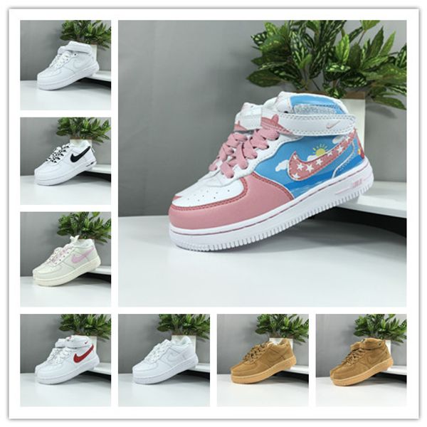 

Вольт 2,0 1s Skate интернат Force 1 Low Спорт кроссовки Дети Мода Тренеры Белый Черный Желтый Флуоресцентный Отдых спортивная обувь