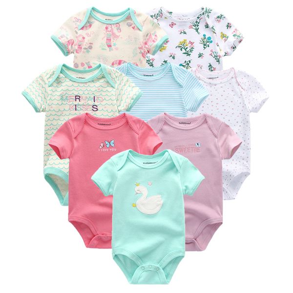 

8pcs/lot 2020 summer short sleeve set baby rompers baby jumpsuit boy ropa boy clothes, Blue