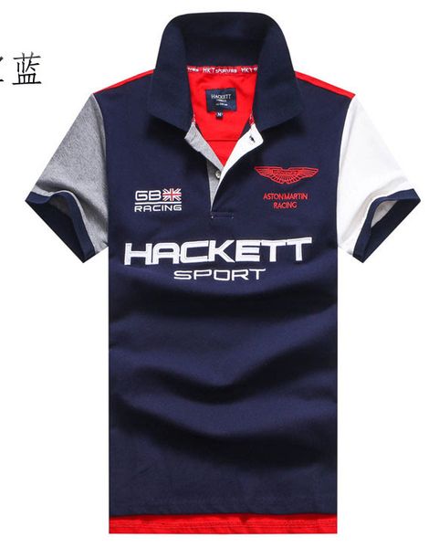 

вышивка лондон поло рубашка многоцветная с коротким рукавом мужчины поло спорт синий красный белый челнок, White;black