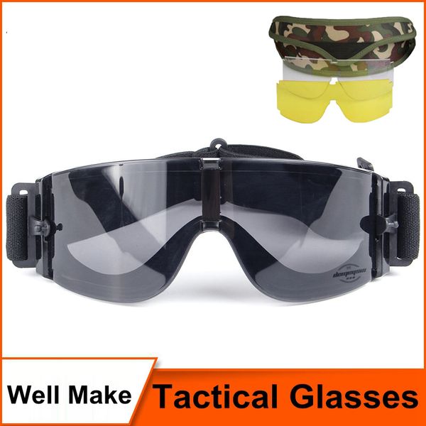 

tactical sunglasses glasses black 3 lens tactics goggles hunting goggles