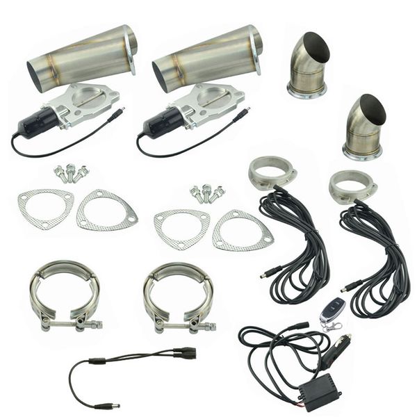 

2.25 inch remote control cut out stainless steel y headers catback pair electric exhaust cutout pipe kit