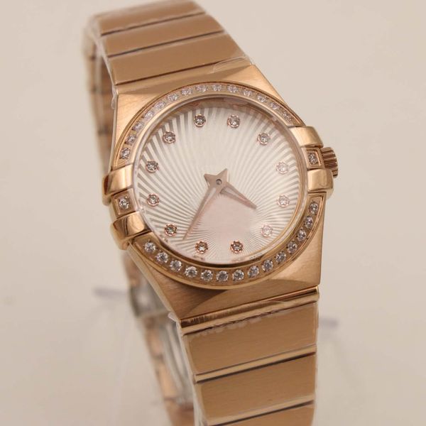 

роскошные женщины часы созвездие коаксиальная 30мм кварцевый хронограф часы красный циферблат море planet ocean sports из нержавеющей стали, Slivery;brown