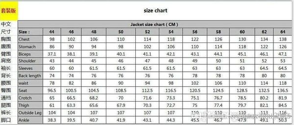 Shawl Size Chart