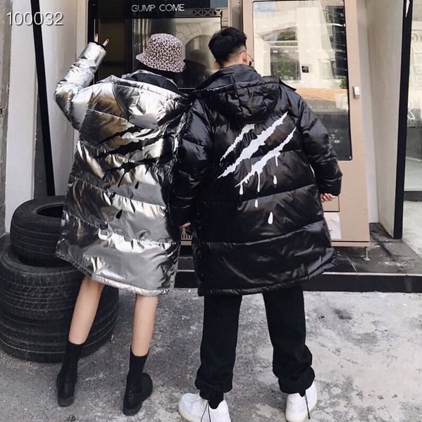 

мода мужчины женщины парки вниз пальто длинная длина мужчины зима теплая пальто яркий цвет зимние куртки осень зима плюс 2 цвета размер s-l, Black