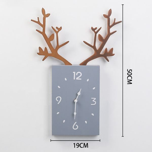 

wooden antler wall clocks mute rectangle wall clock for home shop window mu