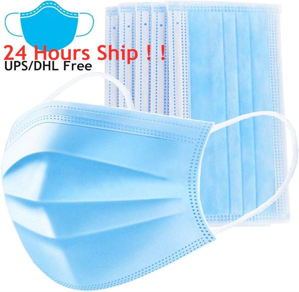 

in stock usp dhl disposable face masks with elastic ear loop 3 ply breathable and comfortable