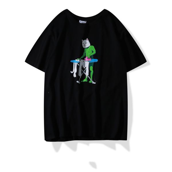 

ripndip тенниска 20ss mens сша дизайнера футболка роскошь труда кошка печать мужчины рубашки с короткими рукавами высокого качества хлопка м, White;black