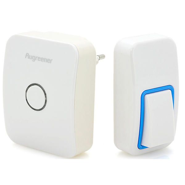 

us plug augreener wireless cordless wireless control doorbell battery-25 chime digital doorbell