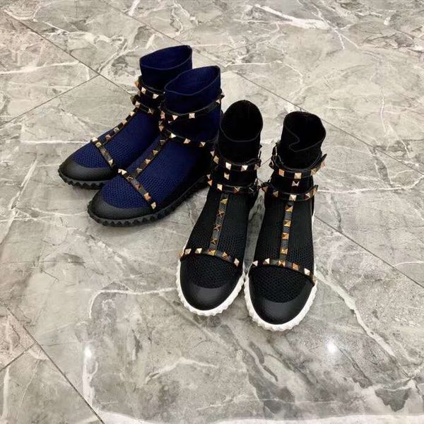 

DHL Free Shipping Stretch shoes body with rivets comfortable breathable women's boots Top fashion brand new unique personality style shoes