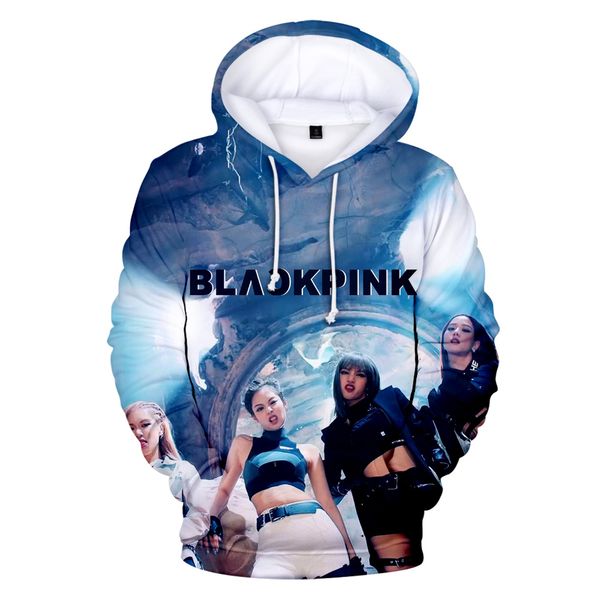 

hooded sweatshirt blackpink 3d hoodie sweatshirt women's men's fashion casual print blackpink 3d hooded, Black