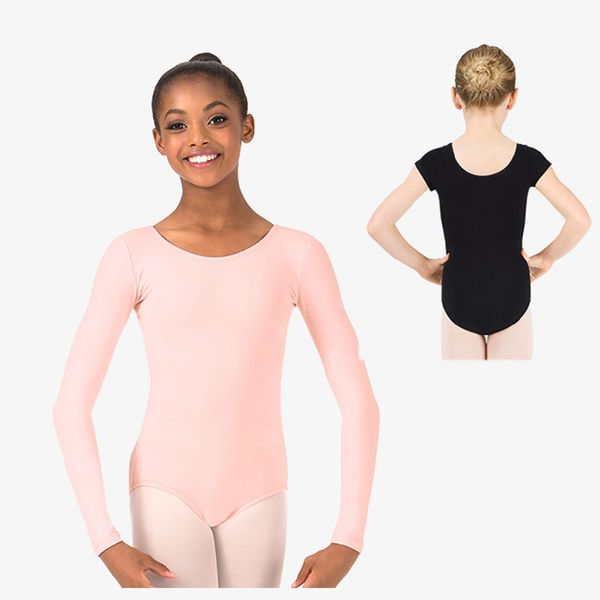 

ballerina cotton long sleeve dance leotard ballet leotards for girls gymnastic leotard for kids camisole tank, Black;red