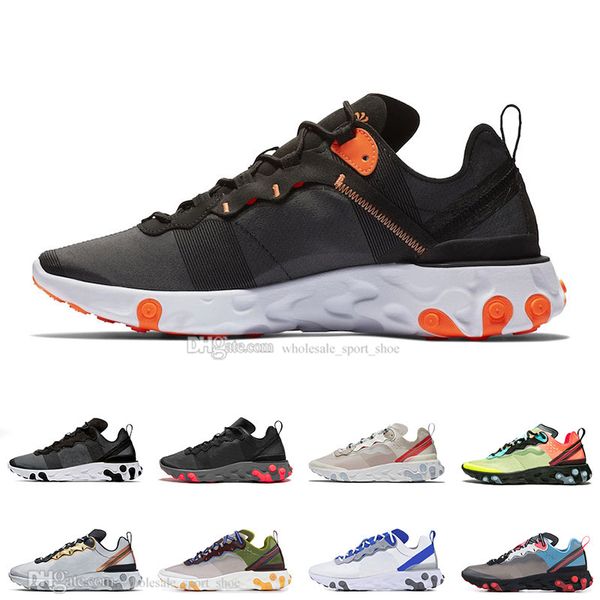 

87 55 react element total orange dark grey men women running shoes midnight navy blue chill sail mens trainers sports designer, White;red