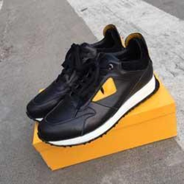 

2019 fd luxury brands fun fur designer sneaker shoes genuine leather gift mens women racer sports casual boots new q02, Black