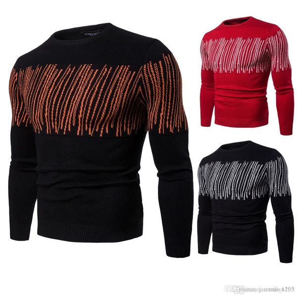 

стильный пуловер свитер мужчины марка топы с длинным рукавом crew neck высокое качество полушерстяные трикотажной зимняя мужская одежда для, White;black