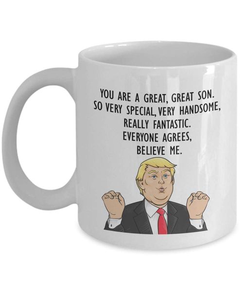 

funny trump head son mug - donald trump coffee cup - gifts for men- 11oz self stirring mug dropshipping
