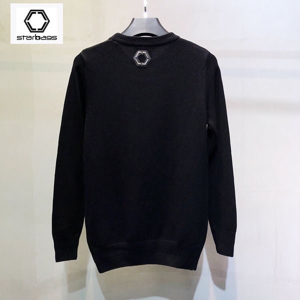 

starbags pp men's thick skull trend autumn/winter base knit sweater loose coat, White;black
