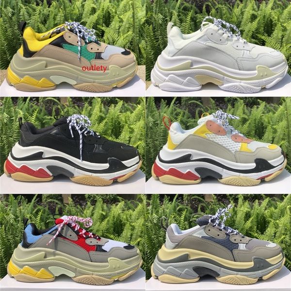 

2019 luxury platform triple s designer shoes gym red blue triple black low old dad vintage casual sneakers for men women high quality