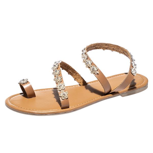 

2020 women fashion summer shoes bling crystal summer shoes girls beach flat sandals flip flop ladies soft bottom slippers female, Black