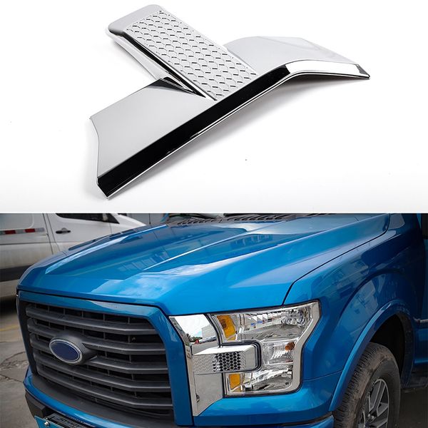 

front bumper headlight and grille chrome cover trim for f-ord f150 15+ accessories