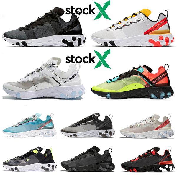 

горячий новый react element 55 87 undercover x runner кроссовки мужские женские кроссовки тройной черный белый солнечный красный дизайнерски, White;red