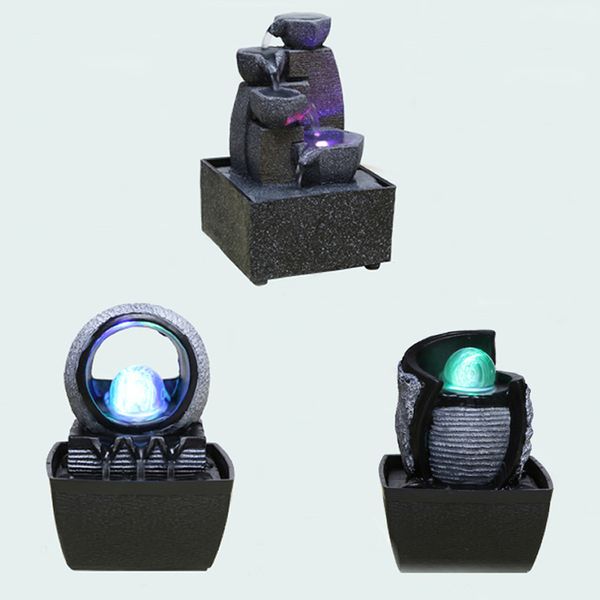 Resin Indoor Water Fountain Features Feng Shui Water Fountain Home Office Decoration Accessories Fontes De Agua Decorativas Funny Weird Gifts Funny