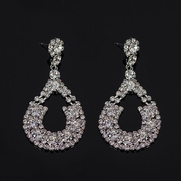 

exaggeration multi-storey raindrop micro drill earrings ma'am smart, Golden