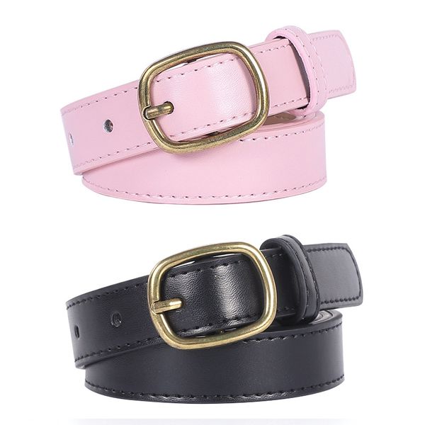 

belt black woman gold buckle leather belts for women jeans female girls waist ceinture femme waistband 2020, Black;brown