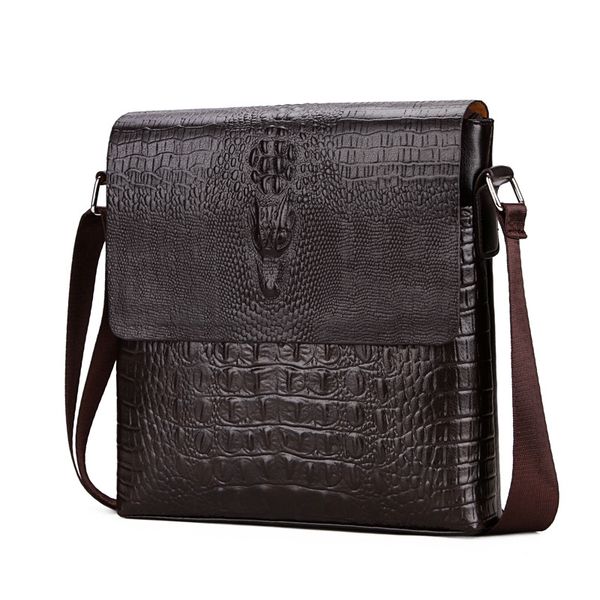 

2019 new men's alligator pattern flap shoulder bags for men messenger bag business crossbody bag crocodile bolsa feminina