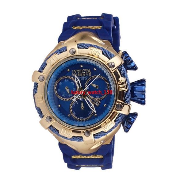 

3a invicta luxury gold watches men sport quartz watches chronograph auto date rubber band wrist watch for male gift, Slivery;brown