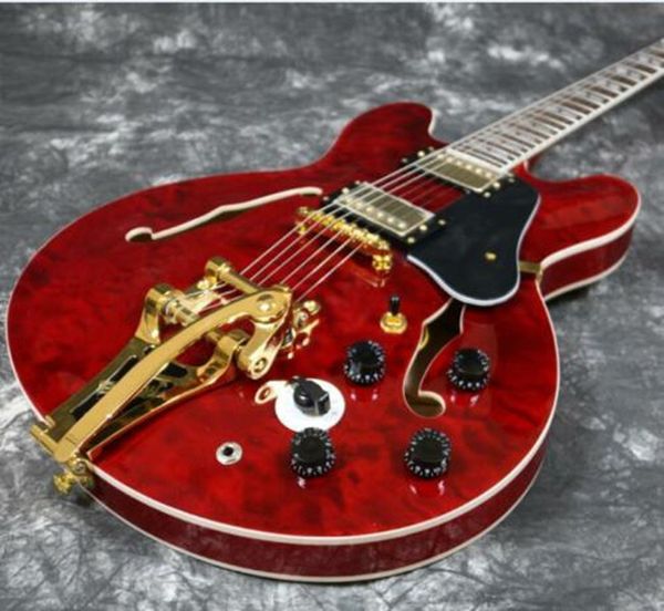 

starshine superb electric guitar semi hollow body 335 style 5a quilted maple