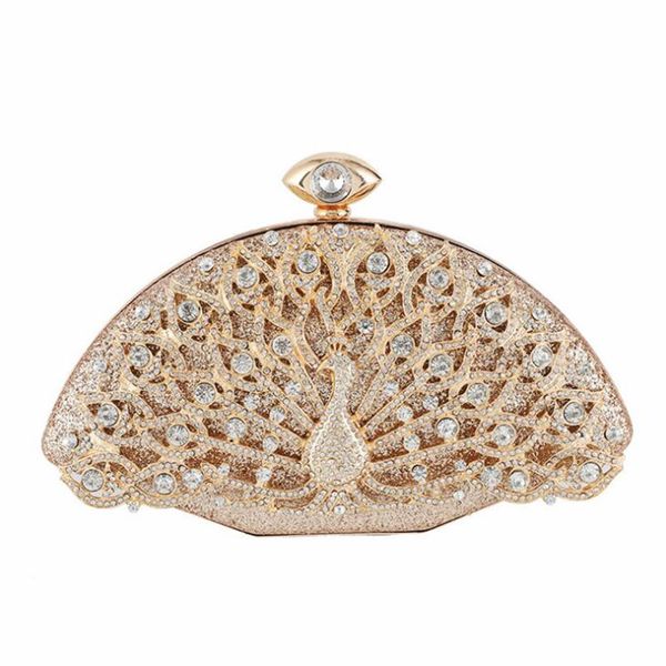 

2019 quality women diamond evening bags peacock bling dinner purse mini phone wallets dress bags drop shipping mn1530