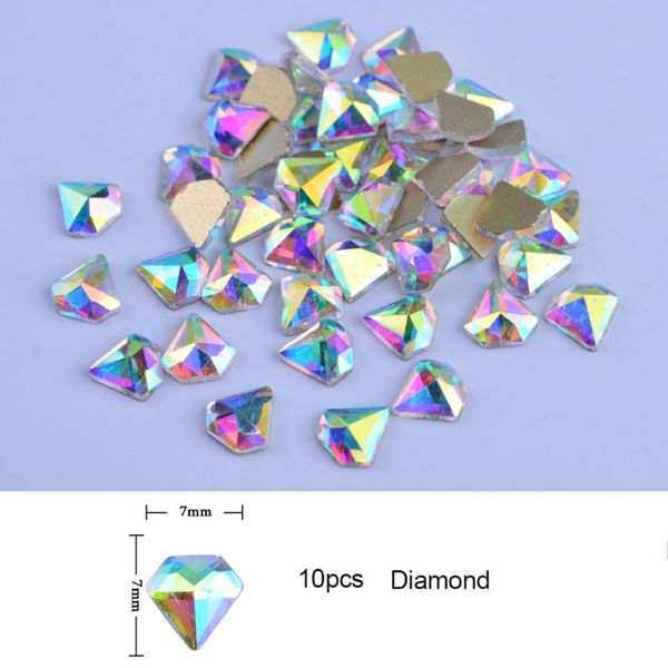 

50pcs 3d diamond nail art rhinestones colorful nails crystal studs nail art glitter mix flat shape glass gem diy, Silver;gold