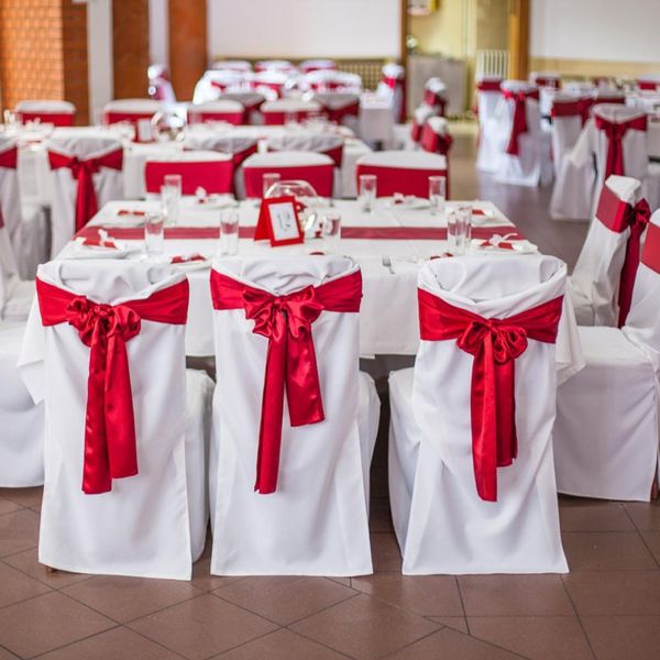

25pcs lot wedding chairs knot sash satin fabric chair sashes bow cover for wedding party banquet event decorations