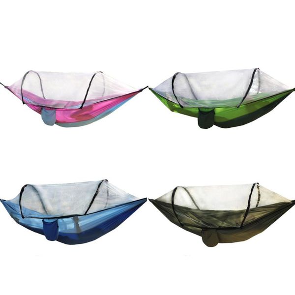 

1-2 person portable outdoor hammock with mosquito net parachute camping hanging