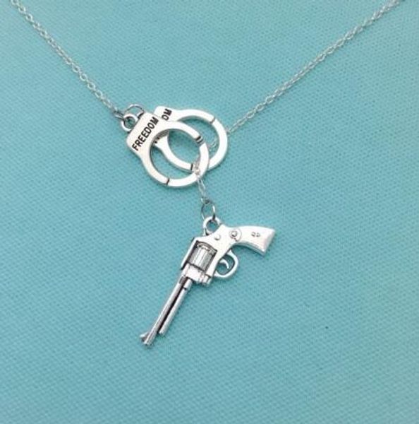 

vintage necklaces jewelry handcuff women silver necklaces pendants tie gun choker charms bullet style gift alloy mixed statement vlidn