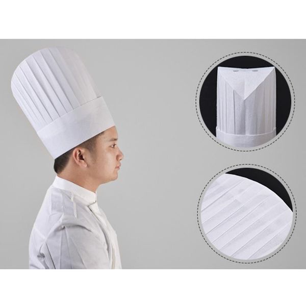 

pack of 20 pcs disposable chef hat cook cap baker serving non-woven cloth catering serving cook cap baker