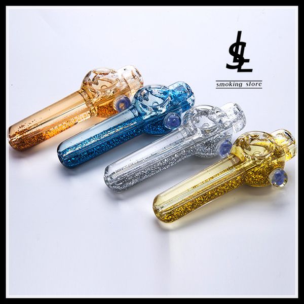 

4,3-дюймовый стекло Ложка Рука Pipe Сухая трава курительная трубка с жидким Глицерин Внутри табачную инструмента Dab Rigs