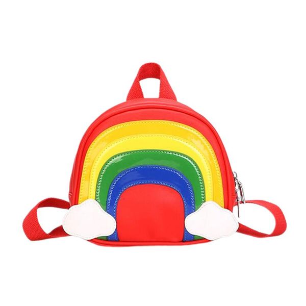 

snack rainbow backpack red large storage space packback fashion travel casual small size children's school casual backpack