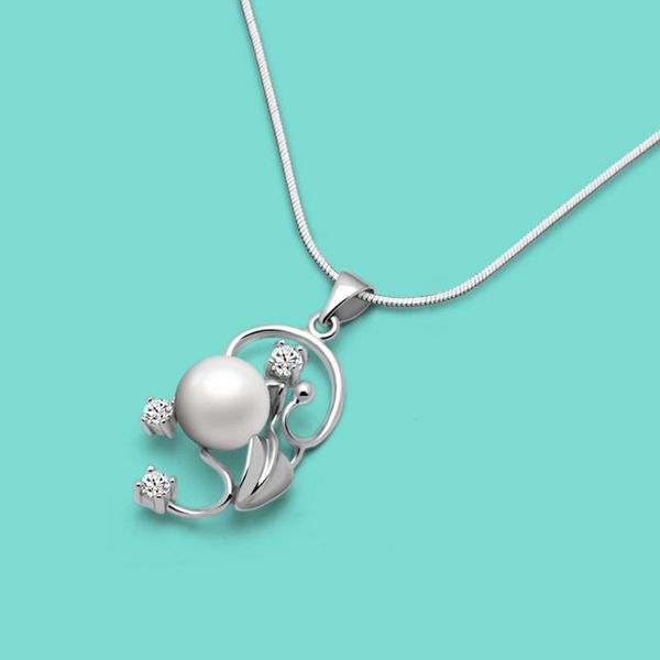 

charm lady jewelry оригинал 925 серебряного ожерелье перлы пресной воды подвеска конструкции твердая anniversary серебряной цепочка ключица, Silver