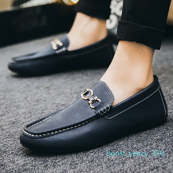 

luxury men casual shoes mens loafers spring/autumn 2019 fashion sneakers oxfords solid espadrilles slip-on low cut shoes man b35, Black