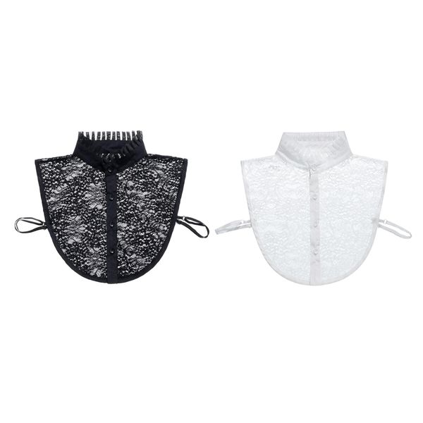 

2x detachable collar fake collar synthetic lace collar shirt bulsa black white
