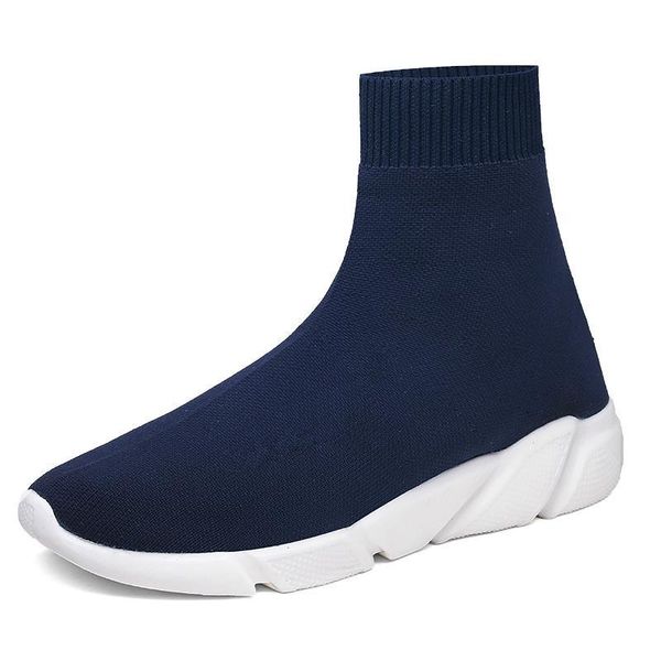 

classic designer women men fly knitting high sock shoes knit upper breathable sport running shoes sock boots boys gilrs chunky sneakers, Black