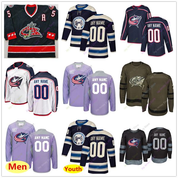 

Custom Jersey 2019 Men Women Youth Kid Winter Classic Columbus Blue Jackets Salute to Service