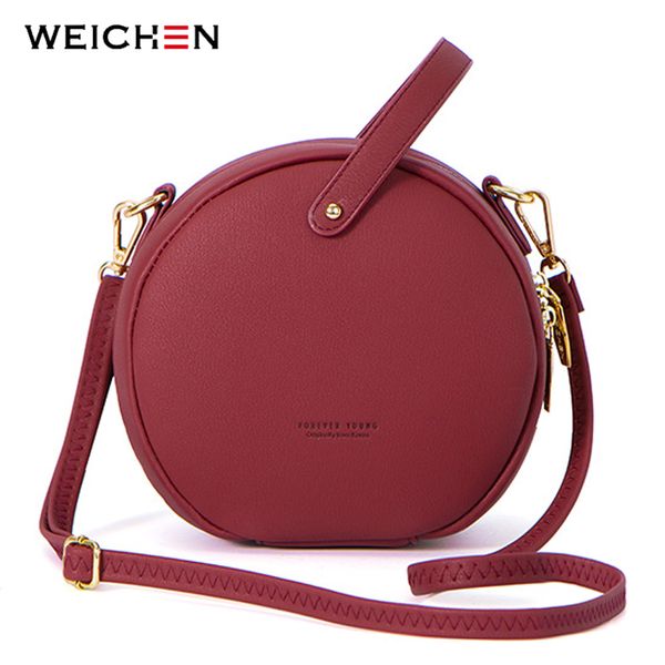 

circular design fashion women shoulder bag leather women's crossbody messenger bags ladies purse female round bolsa handbag