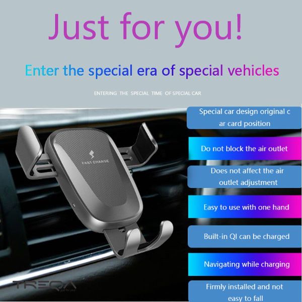 

wireless car charger x276 aotumatic clamping 10w qi fast charging car air vent phone holder charger with retail package