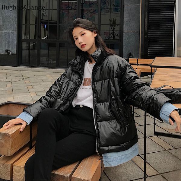 

корейский пуховик женщины женщины thin перо поддельный двухсекционный пуховик пастушка сшивание стоячий воротник студент хлопка пальто, Black