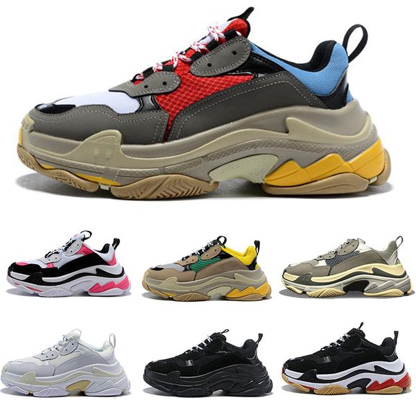 

2020 triple s mens casual shoes yellow green 17fw sneakers triple black white gery pink designer men women running sport shoes size36-45