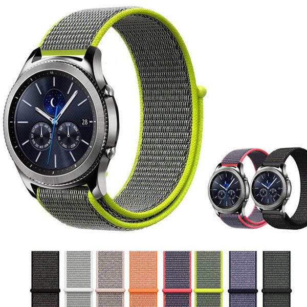 

22mm 20mm nylon band for samsung gear s3 frontier/classic gear s2 strap galaxy watch 42mm/46mm huami amazfit sports wristbands, Black;brown