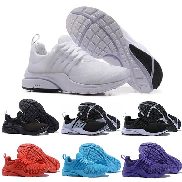 

2019 fashion presto chaussures designer men women running shoes triple black white blue mens zapatos breathable sports sneakers size 5.5-11